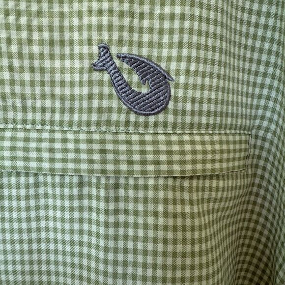 Mojo Sportswear Men’s Short-sleeve green button-up fishing shirt. Size L. EUC - Picture 2 of 5